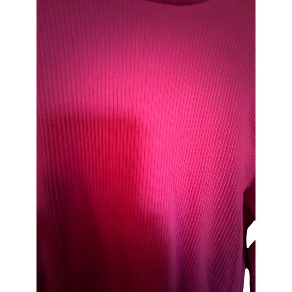 J.Crew Pink Ribbed Long Sleeve Ruffle Mock Neck Top Size M - Picture 3 of 4